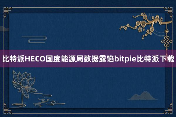 比特派HECO国度能源局数据露馅bitpie比特派下载