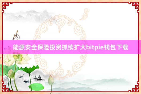 能源安全保险投资抓续扩大bitpie钱包下载