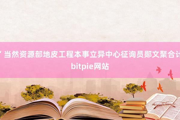 ”当然资源部地皮工程本事立异中心征询员郧文聚合计bitpie网站