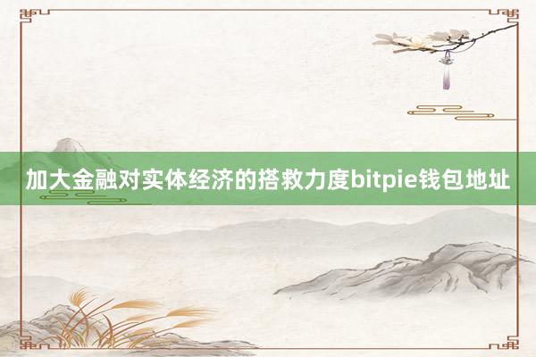 加大金融对实体经济的搭救力度bitpie钱包地址