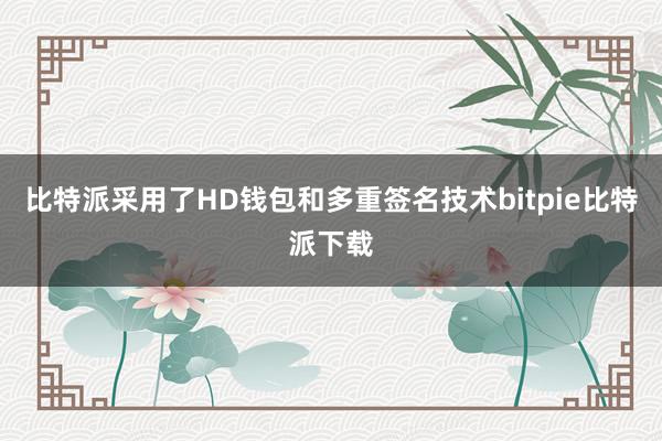 比特派采用了HD钱包和多重签名技术bitpie比特派下载