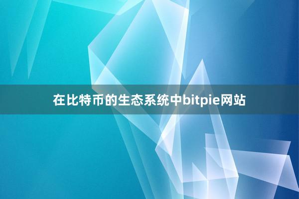 在比特币的生态系统中bitpie网站