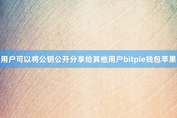 用户可以将公钥公开分享给其他用户bitpie钱包苹果