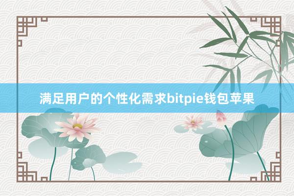 满足用户的个性化需求bitpie钱包苹果