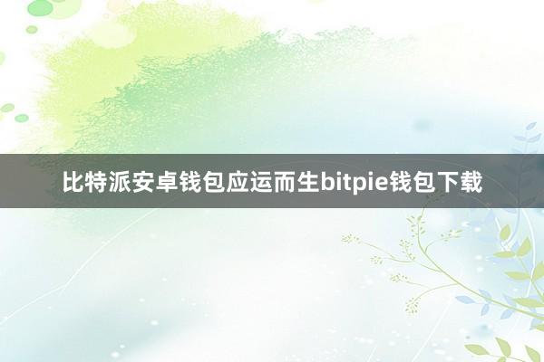 比特派安卓钱包应运而生bitpie钱包下载