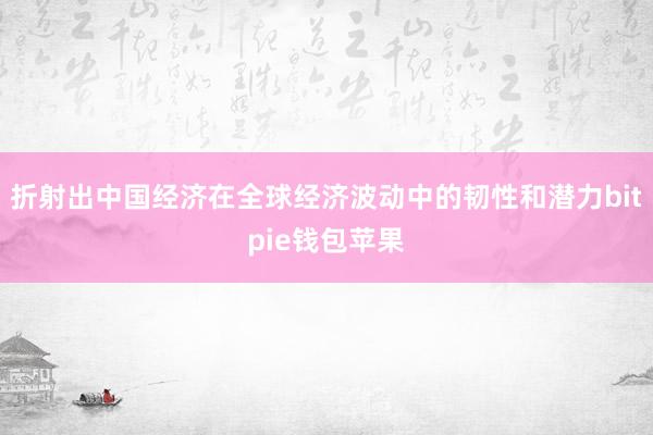 折射出中国经济在全球经济波动中的韧性和潜力bitpie钱包苹果