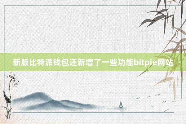 新版比特派钱包还新增了一些功能bitpie网站