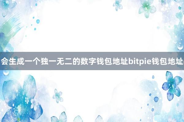 会生成一个独一无二的数字钱包地址bitpie钱包地址