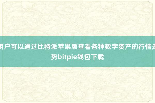 用户可以通过比特派苹果版查看各种数字资产的行情走势bitpie钱包下载