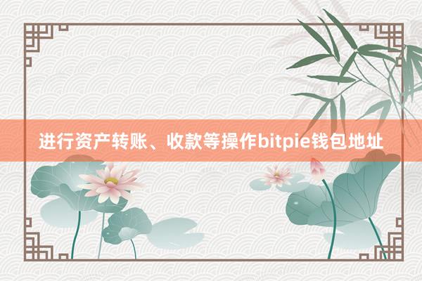 进行资产转账、收款等操作bitpie钱包地址