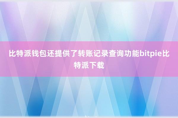 比特派钱包还提供了转账记录查询功能bitpie比特派下载