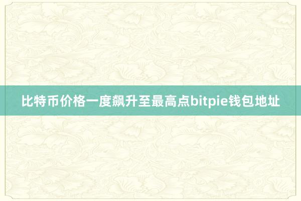 比特币价格一度飙升至最高点bitpie钱包地址