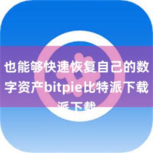 也能够快速恢复自己的数字资产bitpie比特派下载