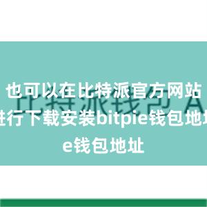 也可以在比特派官方网站进行下载安装bitpie钱包地址