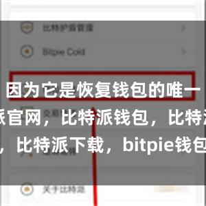 因为它是恢复钱包的唯一途径比特派官网，比特派钱包，比特派下载，bitpie钱包地址